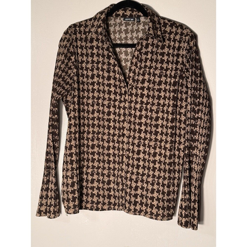 Apt. 9 Women's Long Sleeve Blouse Size XL  Brown& Tan